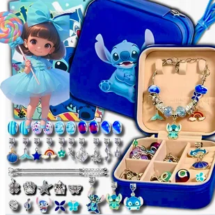 ZESTAW KORALIKÓW DO ROBIENIA BRANSOLETEK BIŻUTERII STITCH LILO STICH - Zestawy biżuterii dla kobiet - miniaturka - grafika 1