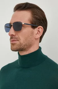 Armani Exchange okulary przeciwsłoneczne męskie kolor granatowy - Okulary przeciwsłoneczne - miniaturka - grafika 1