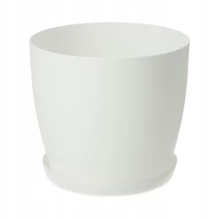 Doniczka Agen z podstawką 20 cm, matowa biała - Donice - miniaturka - grafika 1