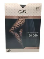 Rajstopy - Gatta Rajstopy Moments Fantasy Tights No30 50 DEN Rozmiar 3M Nero wzorzyste - miniaturka - grafika 1