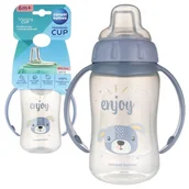 Kubki dla dzieci - Canpol Babies Kubek Treningowy Z Miękkim Ustnikiem 320ml 6m+ Niebieski - miniaturka - grafika 1