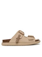 Klapki i japonki damskie - D.Franklin Klapki DFSH407001 Beżowy - miniaturka - grafika 1