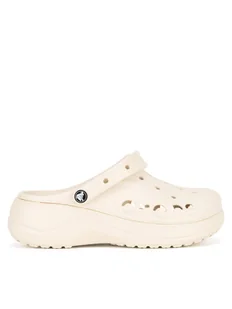 Crocs Klapki BAYA PLATFORM CLOG 208186-11S Beżowy - Klapki i japonki damskie - miniaturka - grafika 1