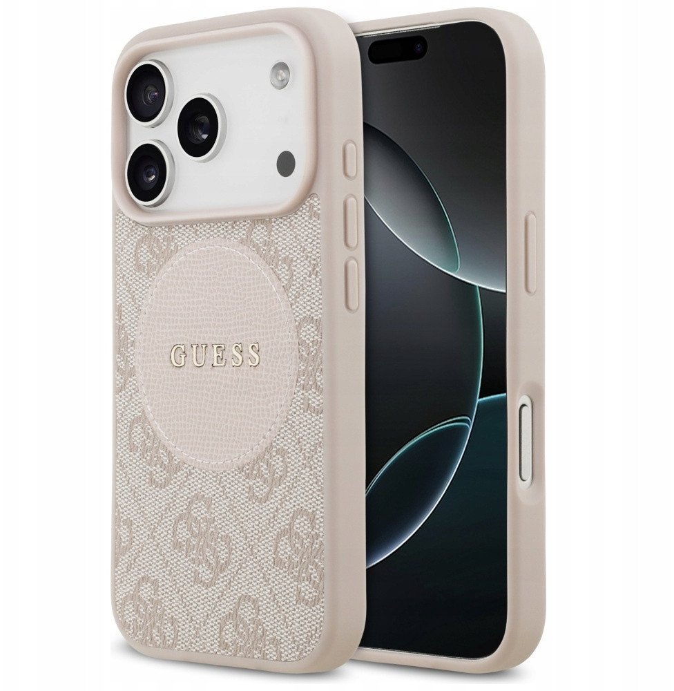 Etui Guess 4G Circle Classic Logo MagSafe do iPhone 17 Pro różowy