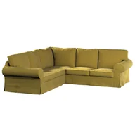 Pokrowce na meble - Dekoria Pokrowiec Ektorp na sofę narożną oliwkowy zielony 240/136 x 82 x 73 cm Velvet 640-704-27 - miniaturka - grafika 1