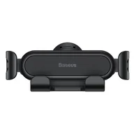 Uchwyty samochodowe do telefonów - Baseus grawitacyjny uchwyt samochodowy na telefon na kratkę nawiewu (Air Outlet Version) czarny (SUWX010001) - miniaturka - grafika 1