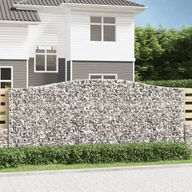 Ogrodzenia - VidaXL Kosze gabionowe, 3 szt, 400x50x160/180 cm, galwanizowane żelazo - miniaturka - grafika 1