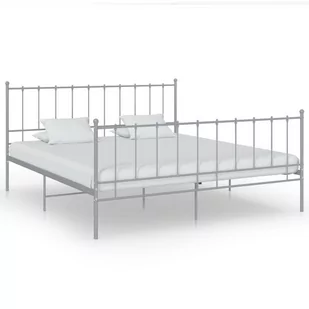 vidaXL Rama łóżka, szara, metalowa, 200 x 200 cm - Łóżka - miniaturka - grafika 1