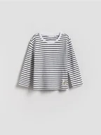 Bluzki dla niemowląt - Reserved - Bluzka w paski - czarny - miniaturka - grafika 1