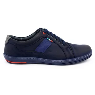 Buty męskie skórzane casual 238GT granatowe - Buty Olivier - Półbuty męskie - miniaturka - grafika 1