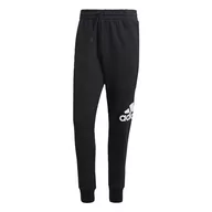 Spodenki męskie - adidas Męskie spodnie Essentials French Terry zwężane mankiety z logo, XXS krótkie czarne/białe - miniaturka - grafika 1