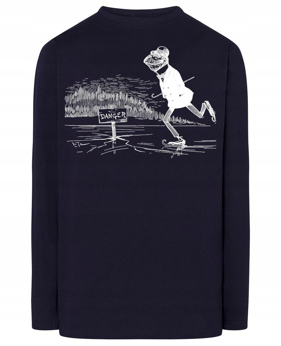 Longsleeve zabawny nadruk ŻABA NA ŁYŻWACH r.3XL