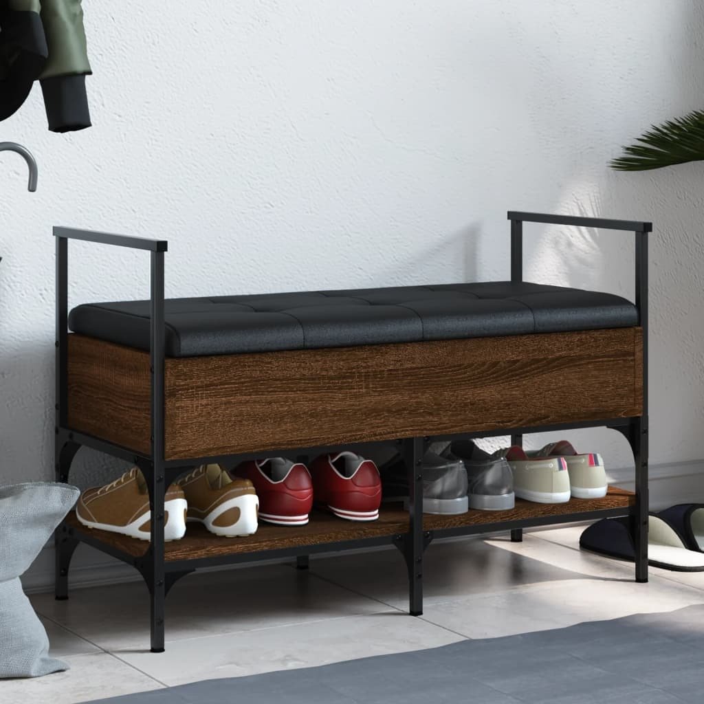 Ławka na buty dąb brązowy 85,5x42x57,5 cm materiał drewnopochodny