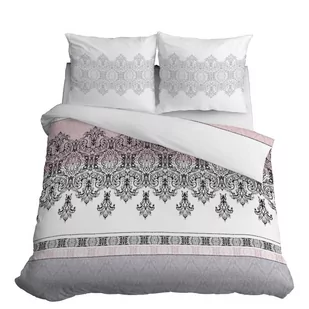 Pościel z bawełny, szaro-różowy ornament wz.3833a, 200x220 cm, 3 elementy - Pościel - miniaturka - grafika 1