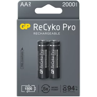 GP Batteries 2 x akumulatorki AA R6 ReCyko Pro Ni-MH 2000mAh 210AAHCB-5EB2 - Ładowarki i akumulatory - miniaturka - grafika 2