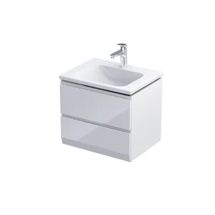 Oristo Brylant szafka z umywalką wisząca 59x50x45 biały połysk OR36-SD2S-60-1-V3/UME-BD-60-91 | - Szafki łazienkowe - miniaturka - grafika 1