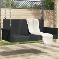Huśtawki - Ławka bujana, czarna, 119x56x48 cm, polirattan Lumarko! - miniaturka - grafika 1