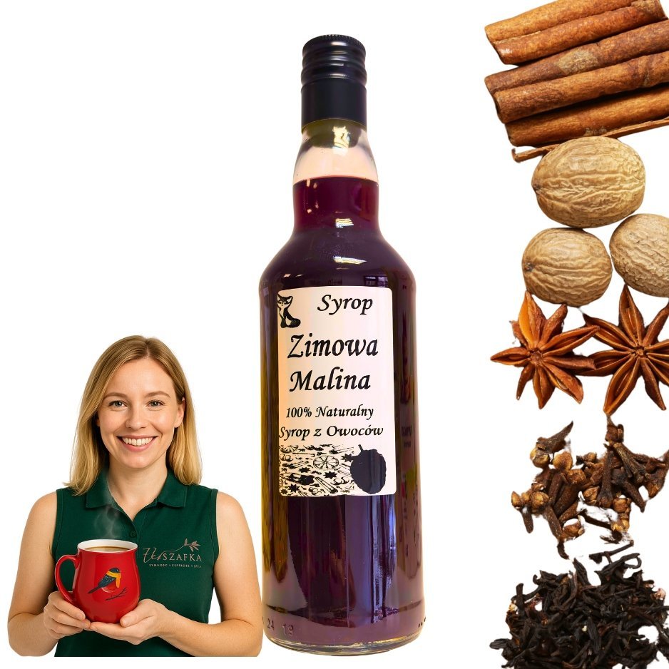 Syrop Zimowa Malina 500 ml Malina z przyprawami 100% Naturalny