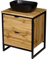 Szafki łazienkowe - Szafka pod umywalkę loft 60 cm NEW YORK z umywalką czarną mat - miniaturka - grafika 1