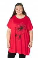 Bluzki damskie - Duża Długa Bluzka Damska Tunika Oversize Top 658-3 - miniaturka - grafika 1