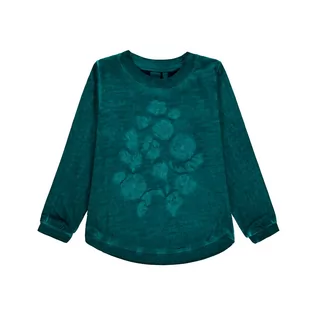 Bluzki damskie - Dziewczęca bluzka z długim rękawem, zielony, rozmiar 92 - grafika 1