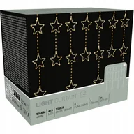 Oświetlenie świąteczne - LAMPKI CHOINKOWE KURTYNA ŚWIETLNA 200x200 CM 415LED CIEPŁY BIAŁY GWIAZDKI - miniaturka - grafika 1