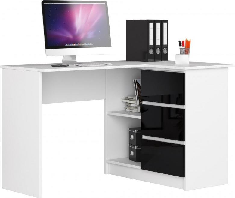 Biurko Fabryka Mebli Akord B16 Biało-Czarne 124 cm x 85 cm