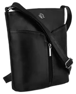 Torebki damskie - Torebka damska na ramię Rovicky na suwak listonoszka crossbody, czarny - miniaturka - grafika 1