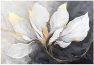 Fototapety - Fototapeta Kwiaty Lilie Beton Glamour Złoto 350x250 cm Tapeta Do Sypialni Salonu Kuchni Na Flizelinie - miniaturka - grafika 1