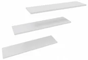 Półki do salonu - Półka wisząca ścienna do salonu zestaw 3 półek na książki 3x80cm biała mat - miniaturka - grafika 1