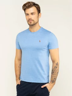 Koszulki męskie - Ralph Lauren Polo T-Shirt 710740727 Niebieski Slim Fit - grafika 1