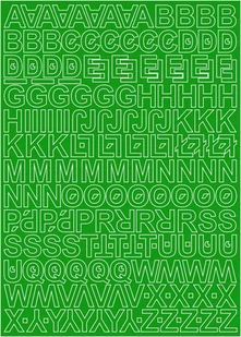 Litery Samoprzylepne 2,5Cm Zielone Mat Arkusz 225 Znaków - Zestawy piśmiennicze - miniaturka - grafika 1