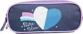 Piórniki - Piórnik Szkolny Duży Tuba Dwukomorowa Granatowy z Sercem - miniaturka - grafika 1