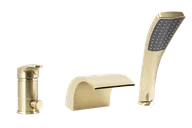 Baterie wannowe i prysznicowe - Rea Bateria wannowa Rea Riven złota szczotkowana - miniaturka - grafika 1