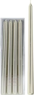 Świeca stożkowa stołowa metaliczna 30 cm w kolorze szampana zestaw 4 szt - Oświetlenie świąteczne - miniaturka - grafika 1