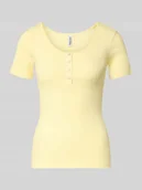 Koszulki i topy damskie - T-shirt o kroju slim fit z mieszanki bawełny ekologicznej Model 'KITTE' - miniaturka - grafika 1