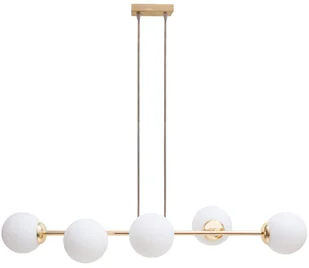 Żyrandol na lince FIRA 5xE27/60W/230V złoty - Lampy sufitowe - miniaturka - grafika 1