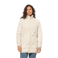 Kurtki damskie - Damski płaszcz polarowy Jack Wolfskin HIGH CURL COAT W panna cotta - XS - miniaturka - grafika 1