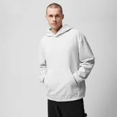 Bluzy męskie - Męski polar nierozpinany z kapturem Outhorn OTHWSS24TFLEM259 - szary - miniaturka - grafika 1