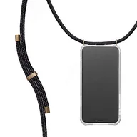 Etui i futerały do telefonów - KNOK Etui na telefon komórkowy kompatybilne z Apple iPhone 12 / iPhone 12 Pro – silikonowe etui z paskiem – etui na telefon komórkowy do zawieszenia – przezroczyste etui ze sznurkiem – etui ochronne ze sznurkiem w kolorze czarnym - miniaturka - grafika 1