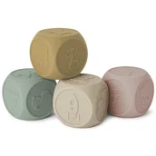 Zabawki sensoryczne - Nuuroo silikonowe klocki sensoryczne gryzaki 3w1 4 elementy Multi - miniaturka - grafika 1