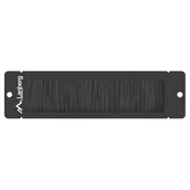 Akcesoria do szaf serwerowych - Lanberg Panel szczotkowy 10 cali AK-1104-B montowany w przepustach kablowych, czarny - miniaturka - grafika 1