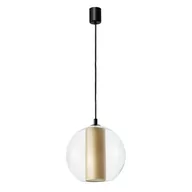 Lampy sufitowe - Kaspa Szampańska lampa szklana MERIDA 11098107 abażurowy zwis do sypialni - miniaturka - grafika 1