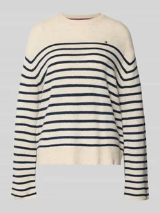 Sweter z dzianiny o kroju regular fit z czystej wełny - Swetry damskie - miniaturka - grafika 1