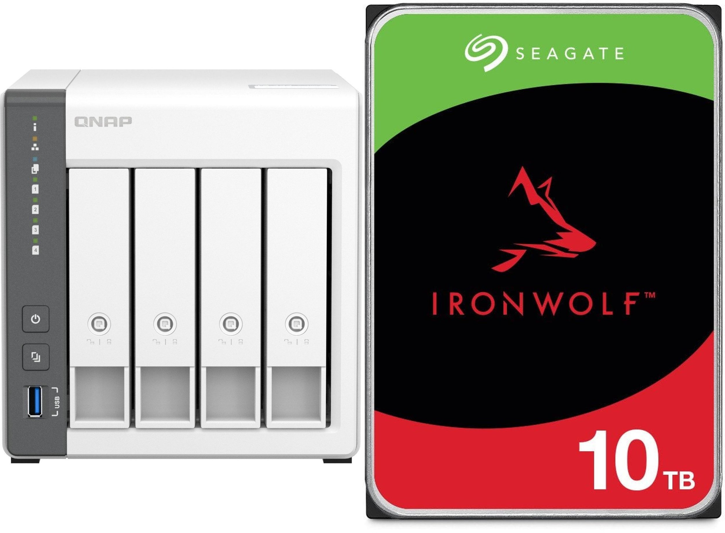 Serwer plików Qnap TS-433-4G + Seagate IronWolf 10TB ST10000VN000