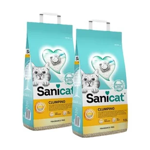 Sanicat Zbrylający żwirek dla kota Bez zapachu 2x10 l - Żwirek dla kotów - miniaturka - grafika 1