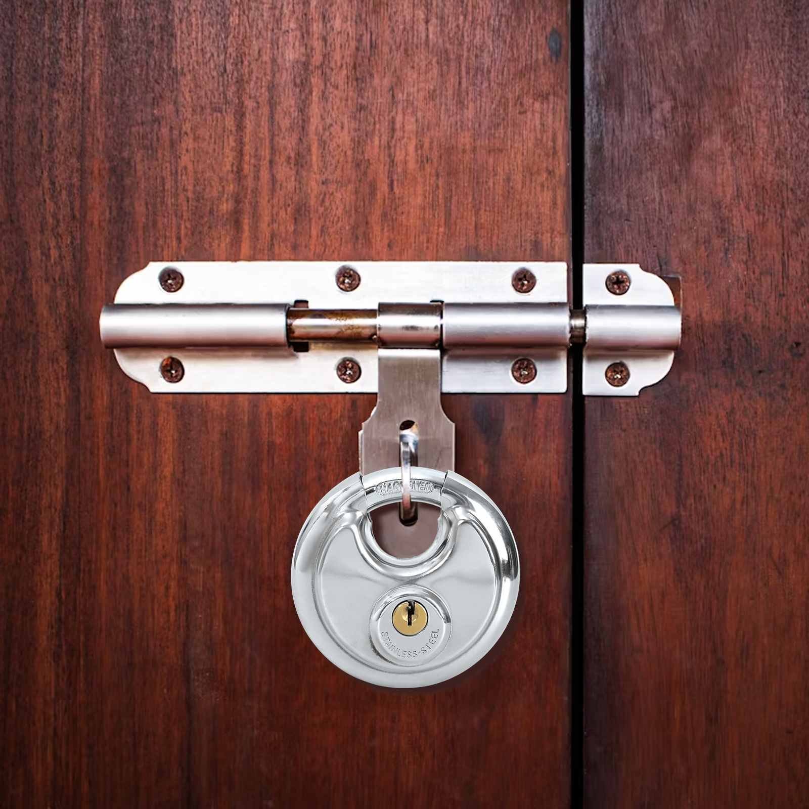 vidaXL Kłódki discus z kluczami 6 pcs Srebrny 8 x 2.8 x 8 cm