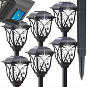Lampy ogrodowe - LAMPA SOLARNA OGRODOWA LED LAMPKI SOLARNE DO OGRODU CZUJNIK WBIJANA 6 sztuk - miniaturka - grafika 1