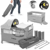 Łóżeczka i kojce - Łóżeczko turystyczne składane, kojec dziecięcy + przewijak + materac STUGAN - miniaturka - grafika 1