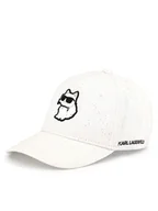 Czapki dla dzieci - KARL LAGERFELD Czapka z daszkiem Z30386 Biały - miniaturka - grafika 1